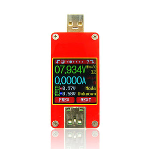 UT25 Digital USB 2.0 Micro USB Type-C Tester 1.44 Inch Color LCD Voltmeter Ammeter