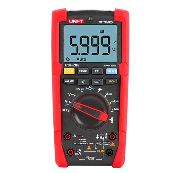 UNI-T UT17B PRO Digital Multimeter True RMS 1000V AC/DC 6000 Display Digits VFC 600V Dangerous Voltage Warning