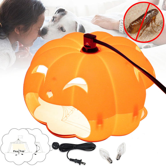 Halloween Pumpkin Flea Trap Lamp Mosquito Dispeller US Two Plug Flea Killer LED Outdoor Home