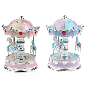 Merry-Go-Round Carousel Music Box with Light For Gift Decoration Toy
