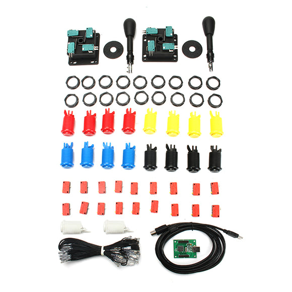 Arcade Parts Bundles Kit with American Joystick Push Button Micro Switch 2 Player USB Board