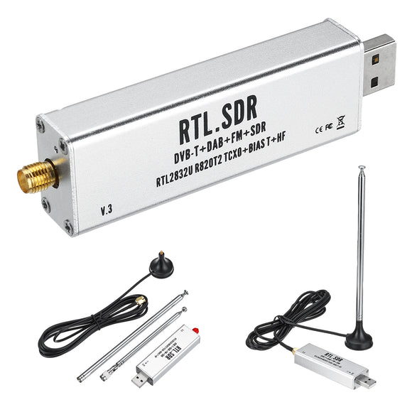 RTL-SDR Blog V3 RTL2832 1PPM TCXO HF BiasT SMA Software Defined Radio + Antennas