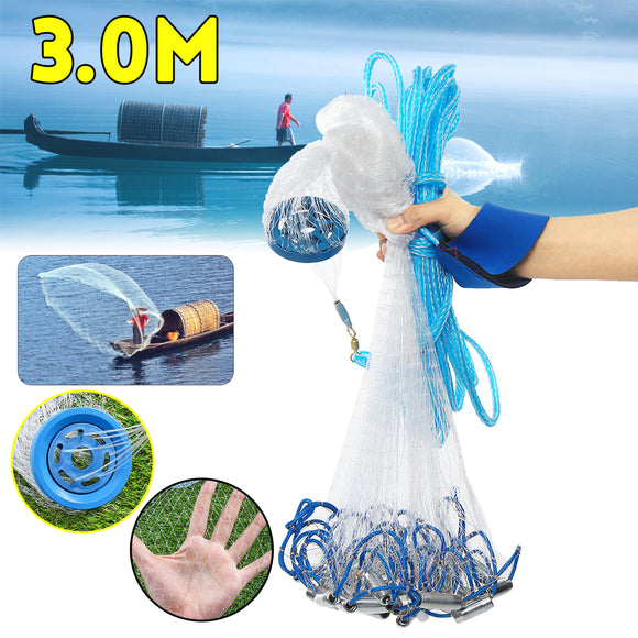 ZANLURE 3M Fishing Net Nylon Monofilament Mesh Gill Easy Fishing Tools Fishing Net