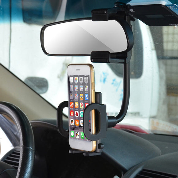 Cobao Universal Rear View Mirror Mount Bracket Phone Holder for GPS Phone 3.5-6 inch
