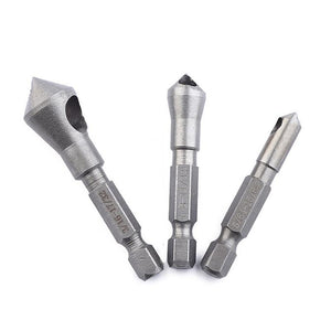 Drillpro 3pcs Countersink Drill Bit HSS Deburring Drill Bit Woodworking Metal Tool