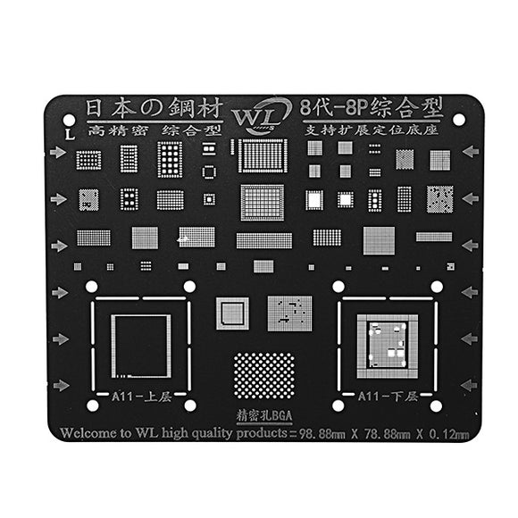 Japan Steel Phone Logic Board BGA Repair Stencil for iPhone 8 8P Motherboard IC Chip Ball Soldering
