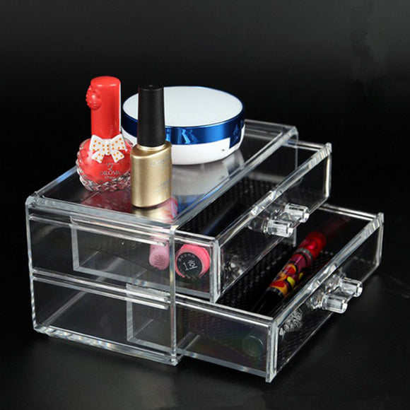 Acrylic Clear Makeup Drawers Cosmetic Organiser Jewelry Box Holder Storage Case