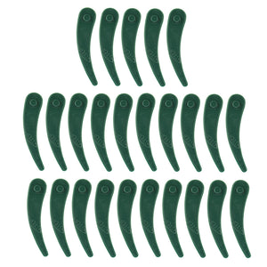 25pcs Dark Green Plastic Blade Polymer Blade Cutting Replacement System for Lawnmower