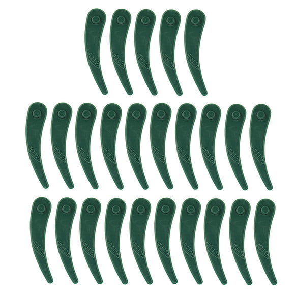 25pcs Dark Green Plastic Blade Polymer Blade Cutting Replacement System for Lawnmower