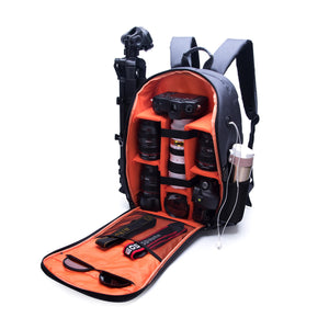 Waterproof Shockproof Anti-theft Storage Carry Traval Bag Backpack for DSLR Camera Lens Tripod Tablet Pad Cloth