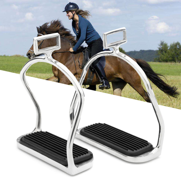 Horse Riding Stirrups Stainless Steel Double Bent Safety Stirrups Irons