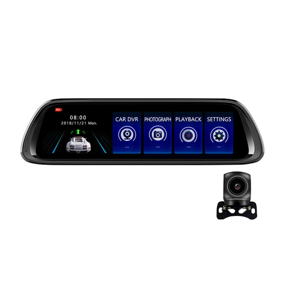 10 Inch 1080P Dual lens Rearview Mirror Starlight Night Vision Streaming Traffic Recorder Car DVR