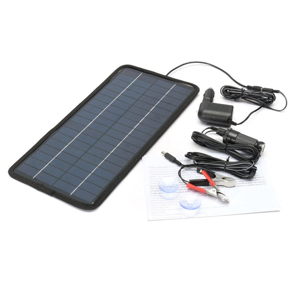 8W 12V Portable Mono Solar Panel Power Battery Charger For RV Boat Smart Car