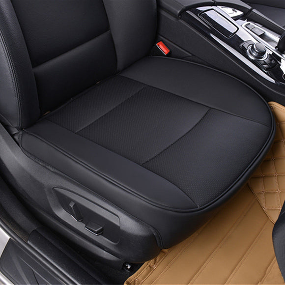 Universal 53x50cm Black PU Leather Front Car Seat Cover Chair Cushion Protector Pad Mat