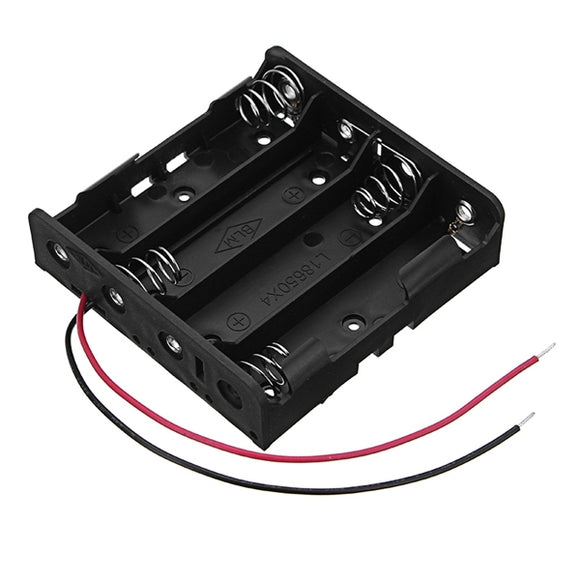 New Version DC 14.8V 4 Slot 4 Series 18650 Battery Holder Box Case With 2 Leads And Spring