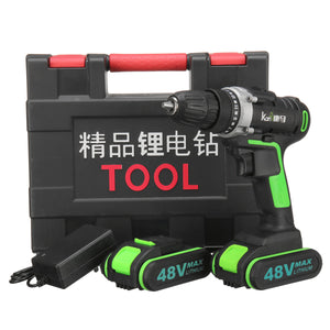 48V 3 In 1 Cordless Power Drills 15+1 Torque Drilling Tool Dual Speed Electric Screwdriver Drill W/ 1 or 2 Li-ion Battery