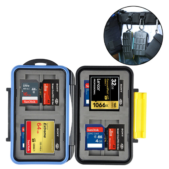 JJC MC-3 Waterproof Dirtproof Portable CF SD MSPD XD Card Storage Box