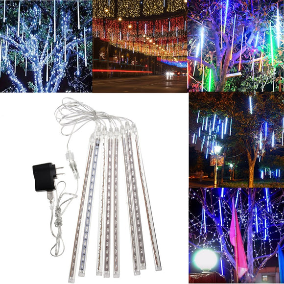 Outdoor 30cm USB LED Meteor Shower Rain 8 Tubes Xmas Light with US Plug