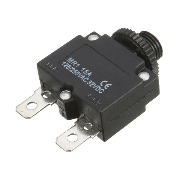3Pcs AC 125V/250V 15A Push Button Reset Quick Connect Circuit Breaker