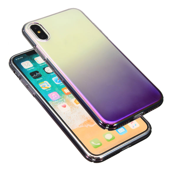 Color Gradient Shockproof Transparent Hard PC Case Cover for iPhone X