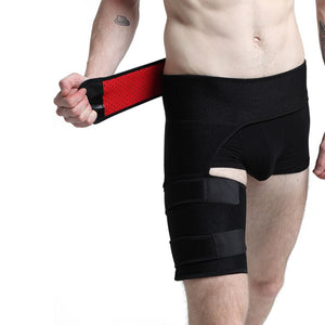 Men and Women Groin Support Brace Adjustable Compression Wrap for Hip Groin Strain Quad Hamstring Thigh Pain Relief