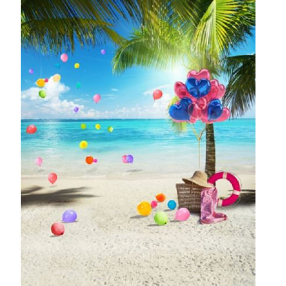 3x5FT Sunshine Beach Coco Summer Photography Backdrop Background Studio Prop