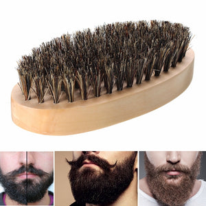 Boar Bristle Thickest Beard Taming Brushing Wooden PalmBrush