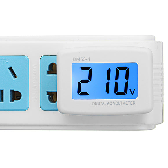 DM55-1 AC 80-300V Voltage Meter Plug Volt Meter LCD Digital Display Voltmeter Tester