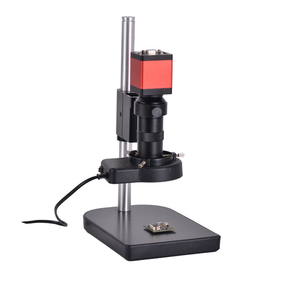 HAYEAR 13MP 1/3 Inch CMOS HD VGA Digital Industry Video Inspection Microscope Camera Set+100X C-mount Lens+56 LED Light+Table Stand