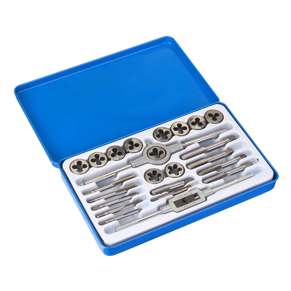 24Pcs Milled Alloy Steel Tap And Die Wrench Tool Set Drill Bits Countersink Drill Bit