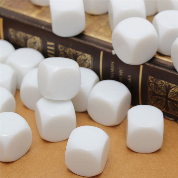 25PCS 16mm Gaming White Dice Standard Six Sided Die RPG For Board Game Birthday Parties