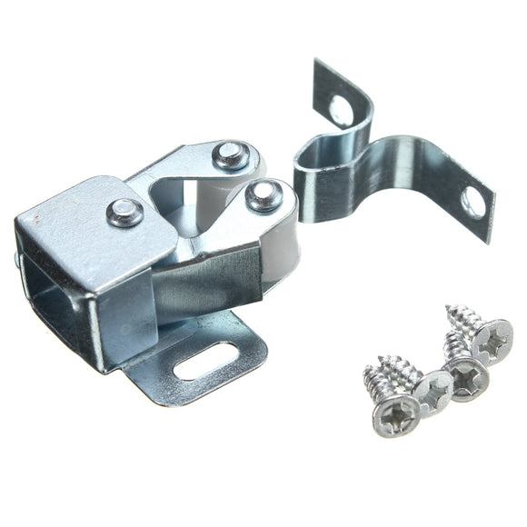 Silver Roller Catch Cupboard Cabinet Door Latch Twin Double Catches with Screws