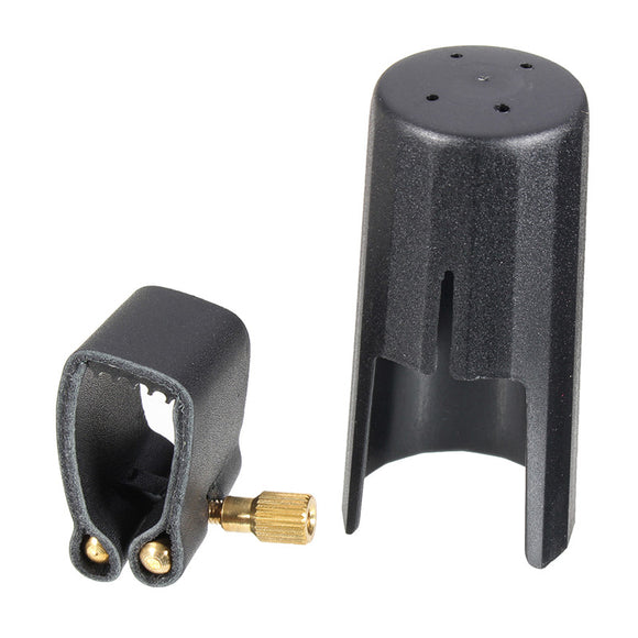 Black Bb Clarinet Mouthpiece Cap Metal Ligature Clip Fastener