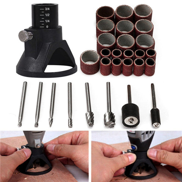 29pcs Drill Carving Positioner Locator with Sanding Bands and Rotary Burr  for Rotary Tool