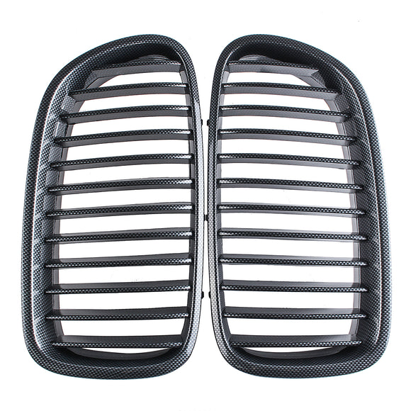 Pair Carbon Fiber ABS Front Kidney Grille For BMW F18 F10 F11 5 Series 2010-2016