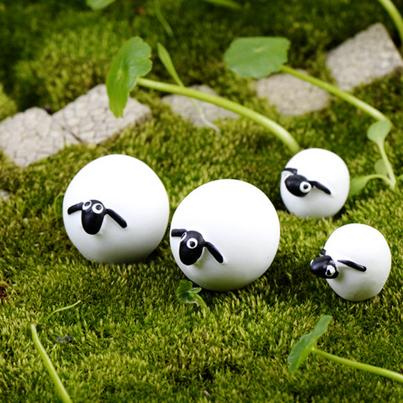 6x Mini Sheep Bonsai Resin Garden Miniature Fairy Garden Terrarium Landscape
