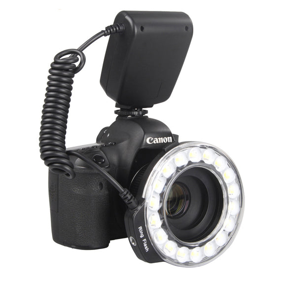 Travor RF-600D 3000K-9000K Universal Macro LED Ring Flash Video Light for Canon for Nikon for Sony DSLR Camera