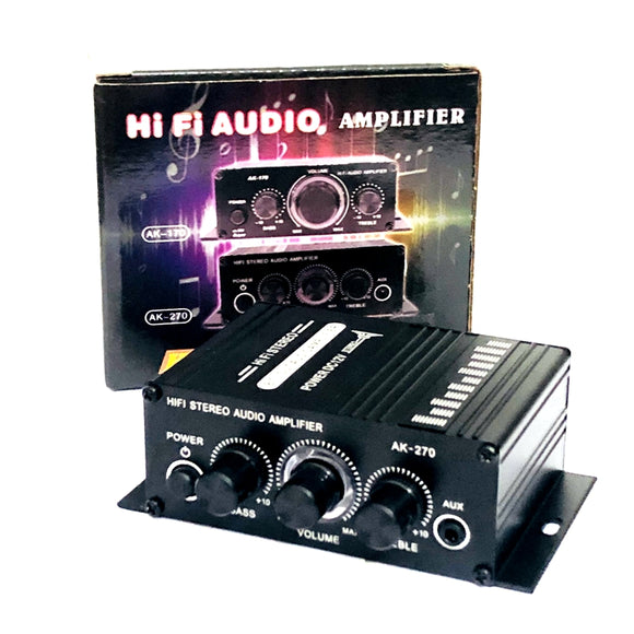12V Portable Car Power Amplifier Small Mini 2-Channel Hifi Stereo DVD CD Computer MP3 Mobile Phone Audio Amplifier
