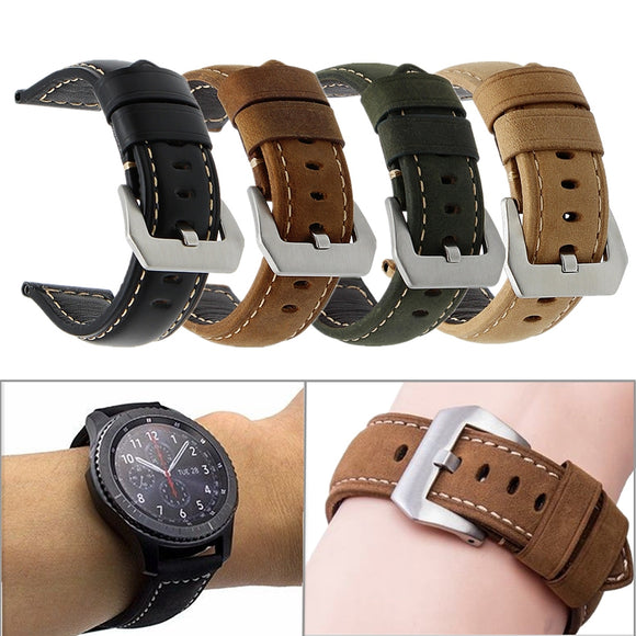 22mm PU Leather Matte Horse Texture Watch Strap Band For Samsung Gear S3 Classic/Frontier