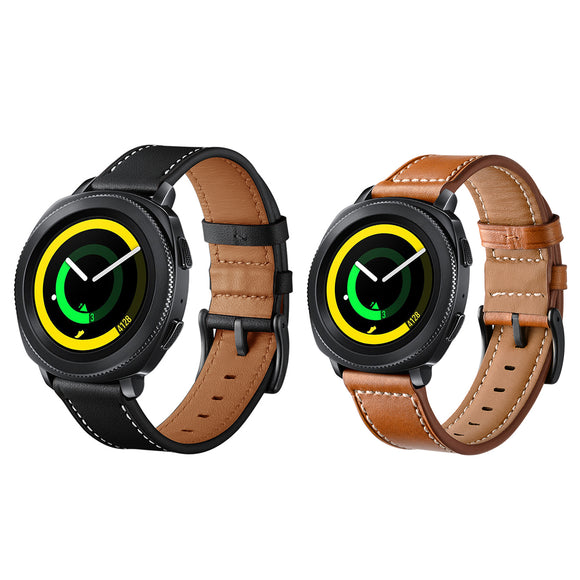 Genuine Leather Watch Band Strap For Samsung Gear Sport S4/Garmin Vivoactive 3