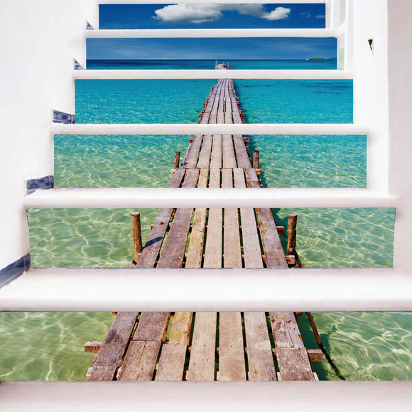 Miico 6Pcs/set Creative PVC Stairs Stickers Home Decor Mural Art Decor Sticker