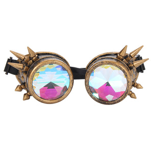 Unisex Retro Steampunk Goggles Spikey Costume Cosplay Gothic Punk Adults Motorcycle Glasses