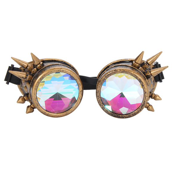 Unisex Retro Steampunk Goggles Spikey Costume Cosplay Gothic Punk Adults Motorcycle Glasses
