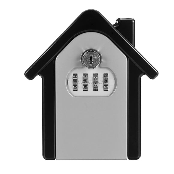 4 Password Key Lock Storage Box Wall Mount Holder Combination Safe Parts Organizer with 2 Keys
