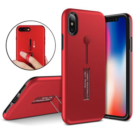 Bakeey Built-in Adjustable Kickstand Strap Grip Case For iPhone X