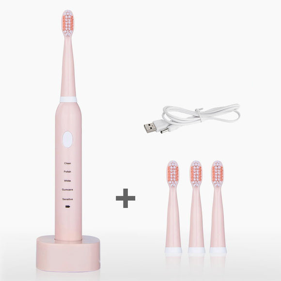 5 Gears Electric Toothbrush Sonic Power Waterproof USB Fast Charging Oral Care