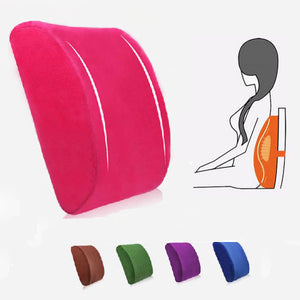 Elastic Band Plush Memory Office Chair Cushion Lumbar Back Pillow