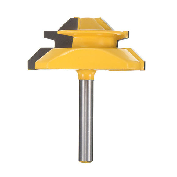 Drillpro RB20 1/4 Inch Shank 45 Medium Lock Miter Router Bit Medium Carbon Steel Alloy Router Bit