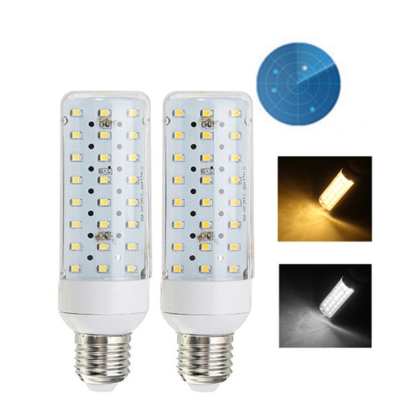 E27 5W SMD2835 24LEDs Warm White Pure White Radar Sensor Light Conrol Corn Light Bulb AC90-265V