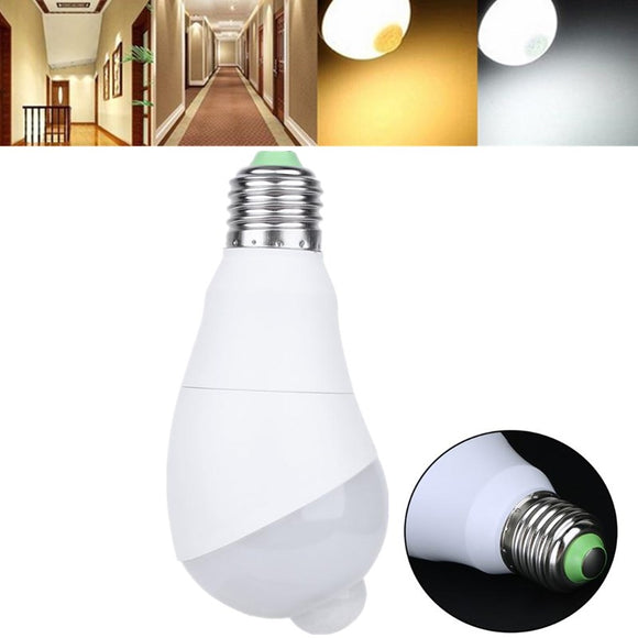 E27 5W 7W 350 Degree Rotate Infrared Motion Sensor LED Light Bulb for Corridor Stairs AC85-265V